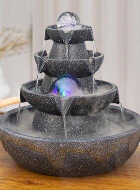 招财风水轮流水生泉办公2116室财风水球摆件客厅桌面循水工喷艺礼