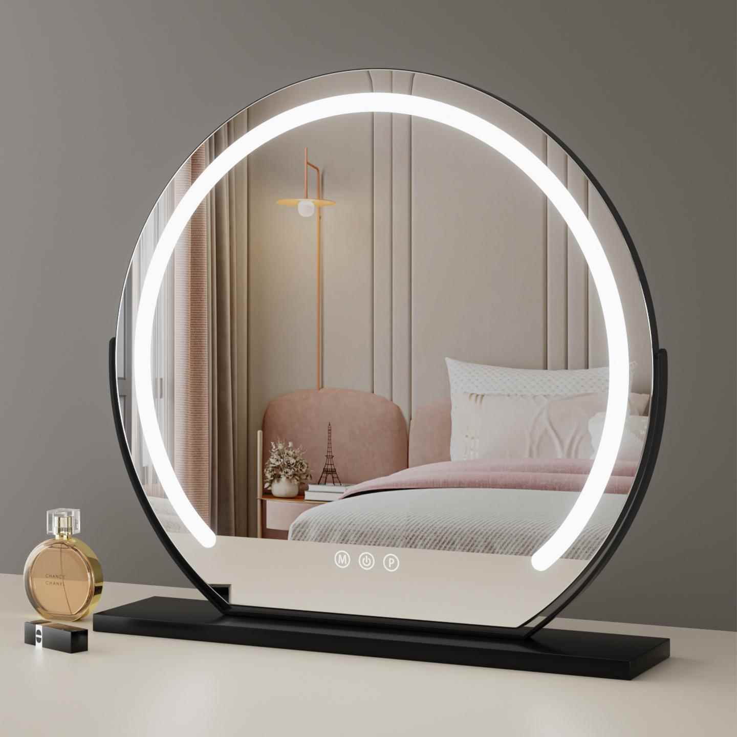 led化妆镜子台式桌面带灯大号家用补光智能卧室梳妆台镜网红美妆