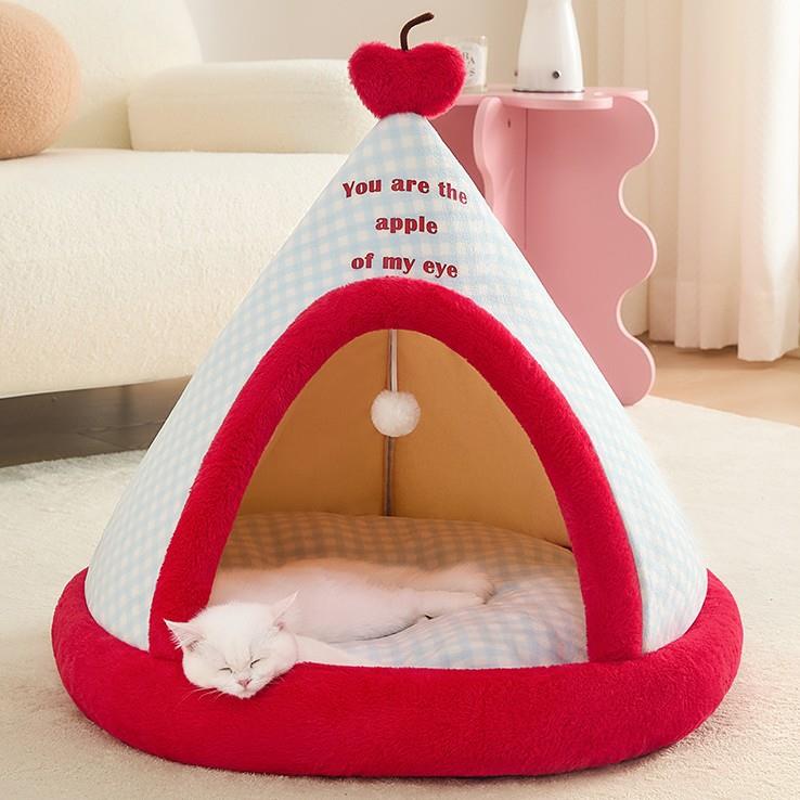 猫窝四季通用冬天保暖半封闭式安全感宠物垫咪睡觉的帐篷屋狗窝