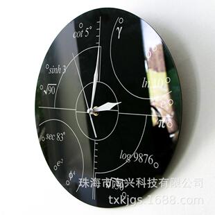 高等数学科学无理数创意时钟简约个性壁钟亚克力居家装饰墙钟跨境