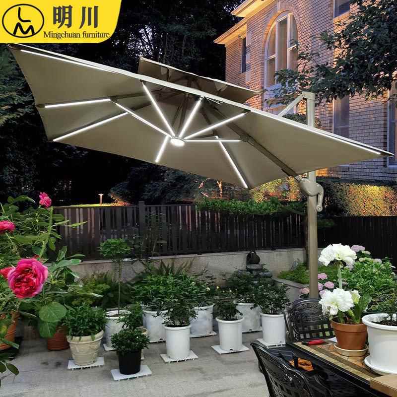 直销大型户外遮阳伞大号水箱太阳伞方形罗马伞3米庭院侧立伞