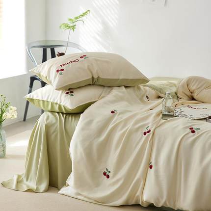 A类10AKU0支精天件丝四套夏季兰冰丝被套床单笠高丝滑裸睡端床上