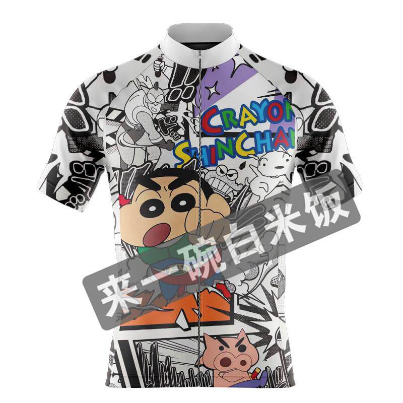夏季新款卡通骑行服短袖上衣透气男士自行车服公路车山地车衫