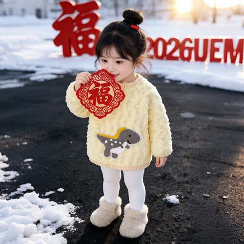罩衣女宝宝外穿洋气秋冬加绒反穿衣倒褂吃饭防脏围裙罩衫