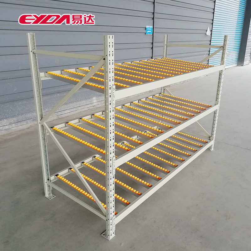 流利式滑动滚轮式货架 先进先出流利条置物料架 厂家仓库货架