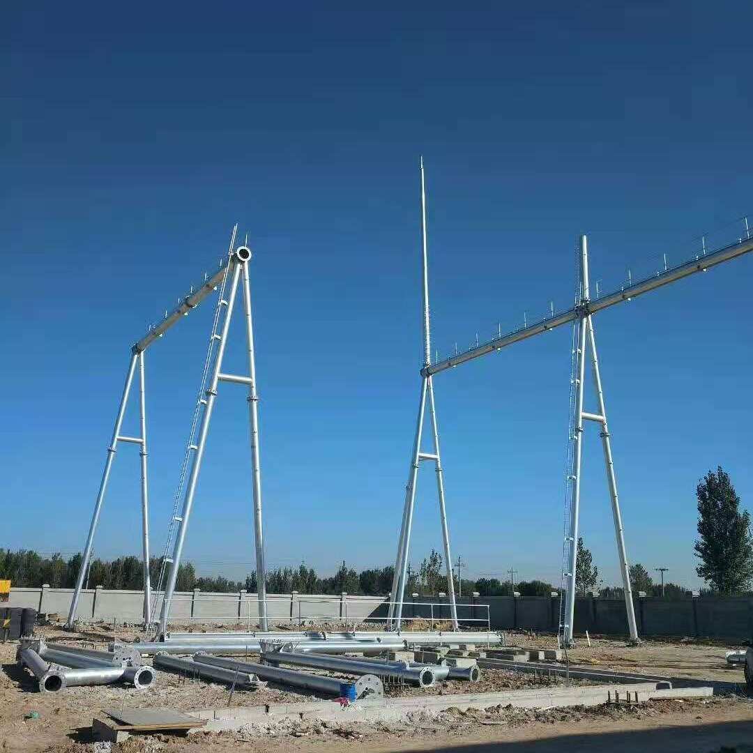 变电站架构升压站龙门架实体工厂制作安装构架避雷针设备支架