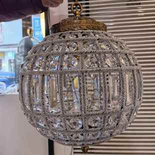 楼梯卧室房间入户做花园晶吊 复式 美式 客656厅复古圆球旧法水RH式
