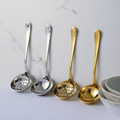 304 stainless steel hot pot soup shell golden large spoon