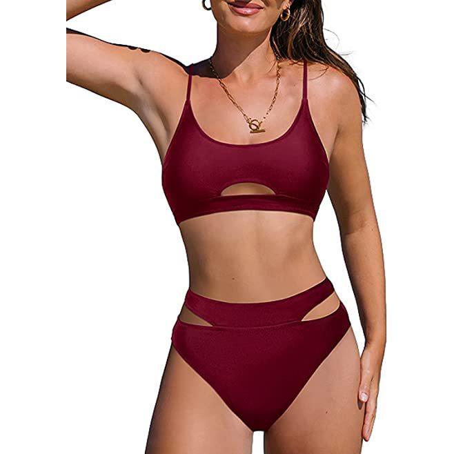 Swimsuit Piece Two Bottom Side Drawstring Swimsuit Bikini