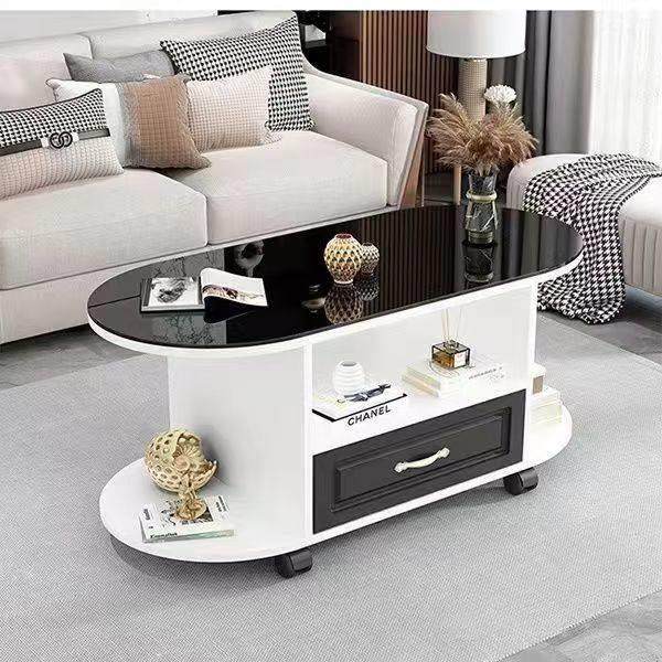 椭圆形玻璃茶几家用小户型现代简约可移动茶几沙发边几,住宅家具,茶几,淘宝优惠券,粉丝福利购,淘宝优惠卷