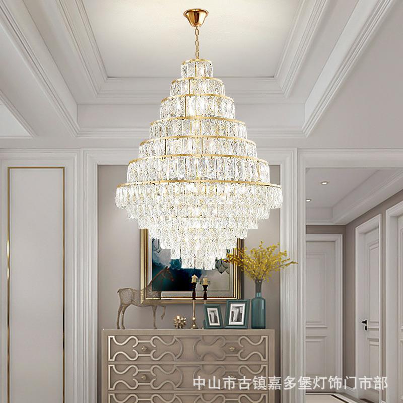 水欧式晶吊灯客厅灯奢华大大气餐厅吊灯219轻复奢别墅酒店式楼吊