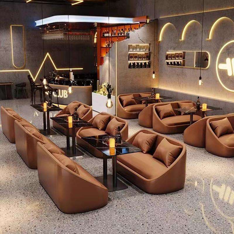 定制奶茶店卡座桌椅组合咖啡厅清吧酒吧沙发餐桌商用洽谈接待桌椅