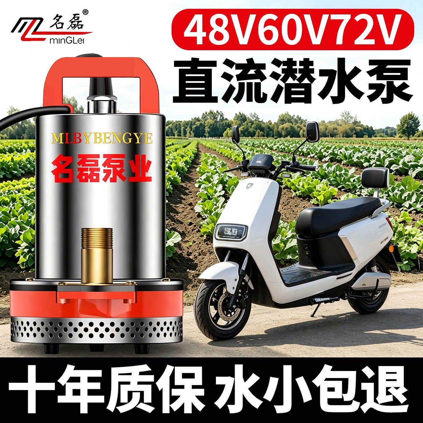 用8v60v72v电泵ZQB-48-6动4车电瓶车专抽水泵家用直流潜水浇菜农
