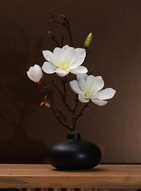 欧式玉兰花艺套装摆件现代家居客厅电视柜餐桌装饰花假花绢花链衡