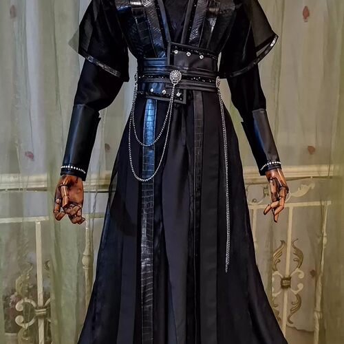 古装黑色男劲装黑水贺玄顾昀墨燃萧策安cos服墨燃cos服古风男装