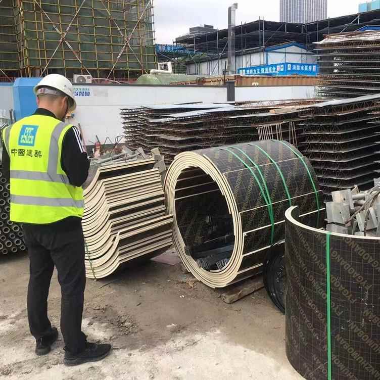 建筑圆模板工地现浇圆形柱子模具厂家光滑板面好脱模板周转多