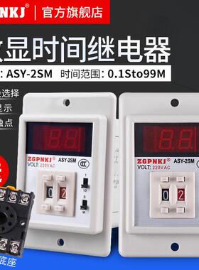 数显时间继电器ASY-2SM通电延时继电器晒板机瞬动自锁220V80V24V