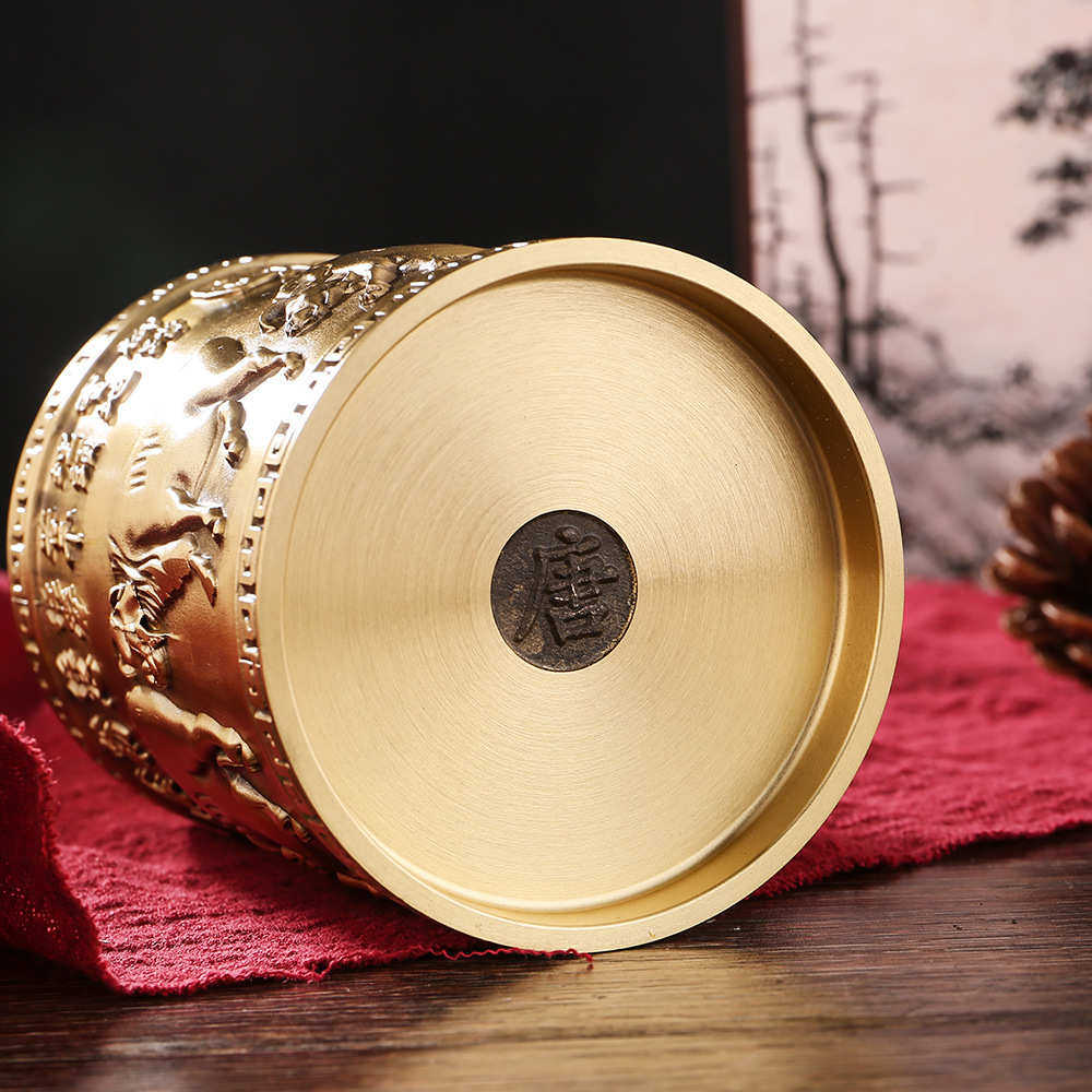 仿古黄铜高档文房四宝五牛笔筒摆件办公书房书桌装饰加厚实用笔筒,收纳整理,笔筒,淘宝优惠券,粉丝福利购,淘宝优惠卷