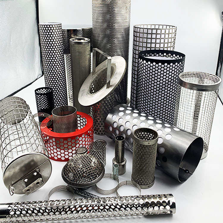 316L冲孔过滤网筒304圆柱形阀门过滤管2205不锈钢耐腐蚀圆孔滤篮