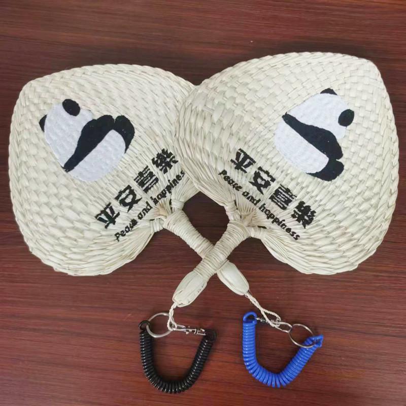 定制夏季手工葵扇草编团扇手摇扇粽叶印字芭蕉扇子蒲扇刺绣logo