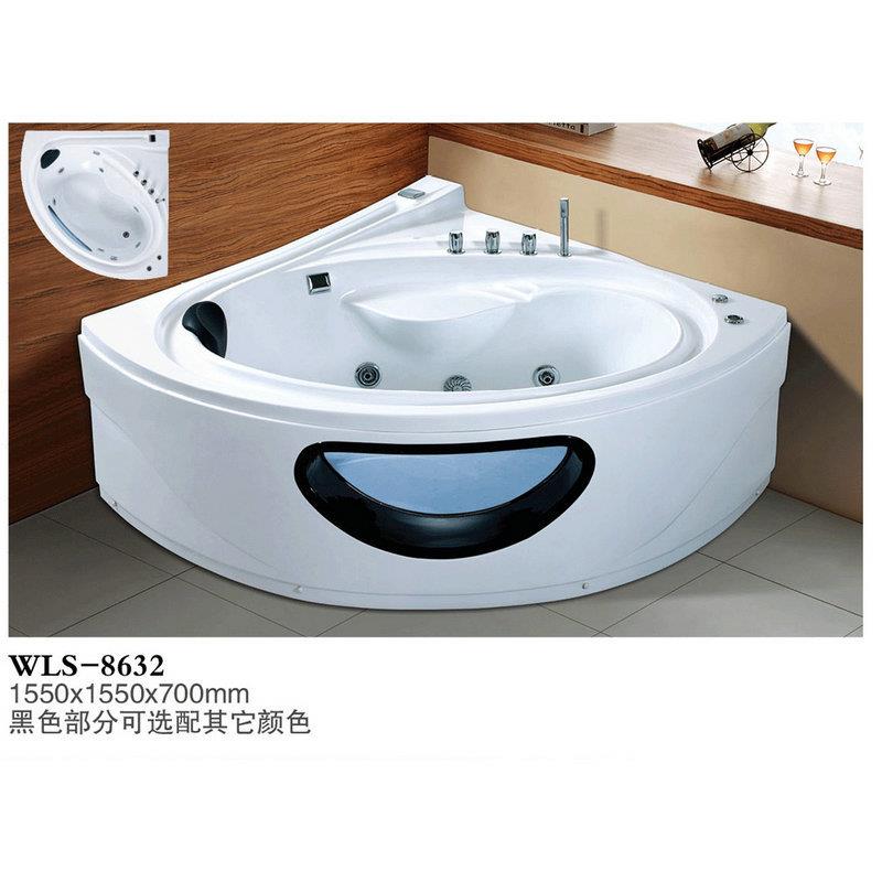 亚克力现简约独立式成人冲浪按摩缸酒店家用智能浴缸带靠枕8632