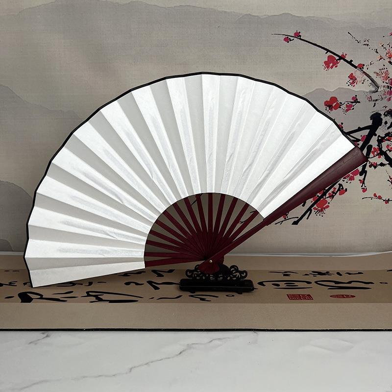 古风汉服折叠竹扇子男中国风折扇夏季学生绘画空白扇绢布广告扇子