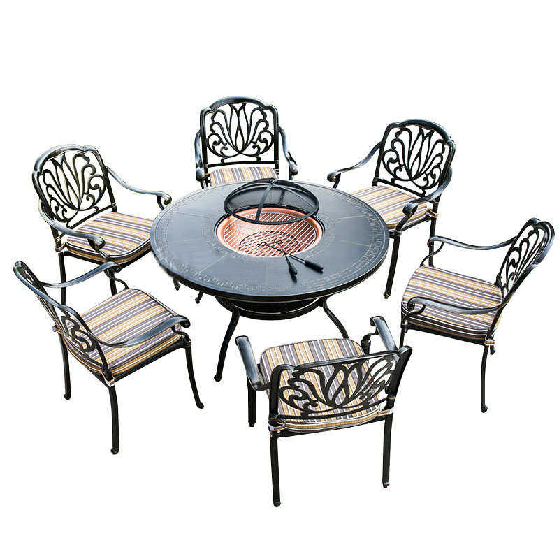 户外桌椅铸铝烧烤桌庭院花园露台阳台咖啡厅室外休闲家具组合定制,户外/登山/野营/旅行用品,户外桌椅套装,淘宝优惠券,粉丝福利购,淘宝优惠卷