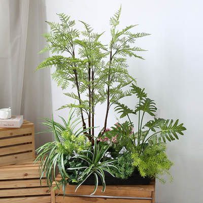 小型仿真绿植盆栽展柜橱窗角落花槽植物仿生造景摆件室内盆景软植