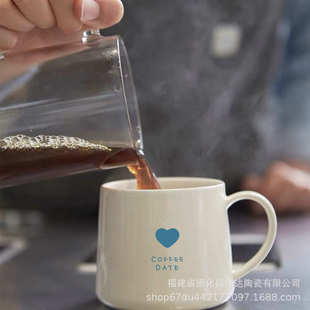 杯新款马克咖啡水杯蓝高端喝  杯子轻礼品水杯瓶子办公室奢陶瓷