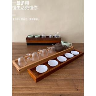日式长方形托盘长条木盘茶盘杯托茶托木制零食盘试饮酒托寿司盘木