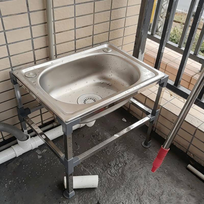 不锈钢拖把池阳台拖布池自动下水拖把池洗手盆水槽食堂多功能饭厅