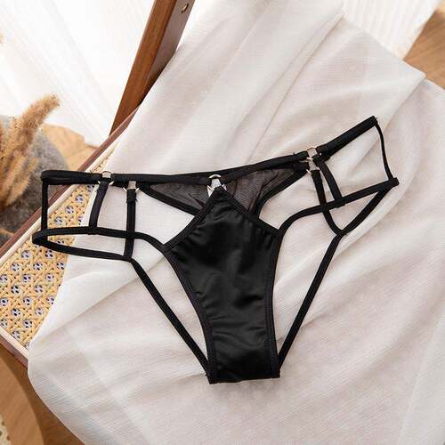 Sexy low-cut panties cutouts  Women's Hollow-Out Ice Silk