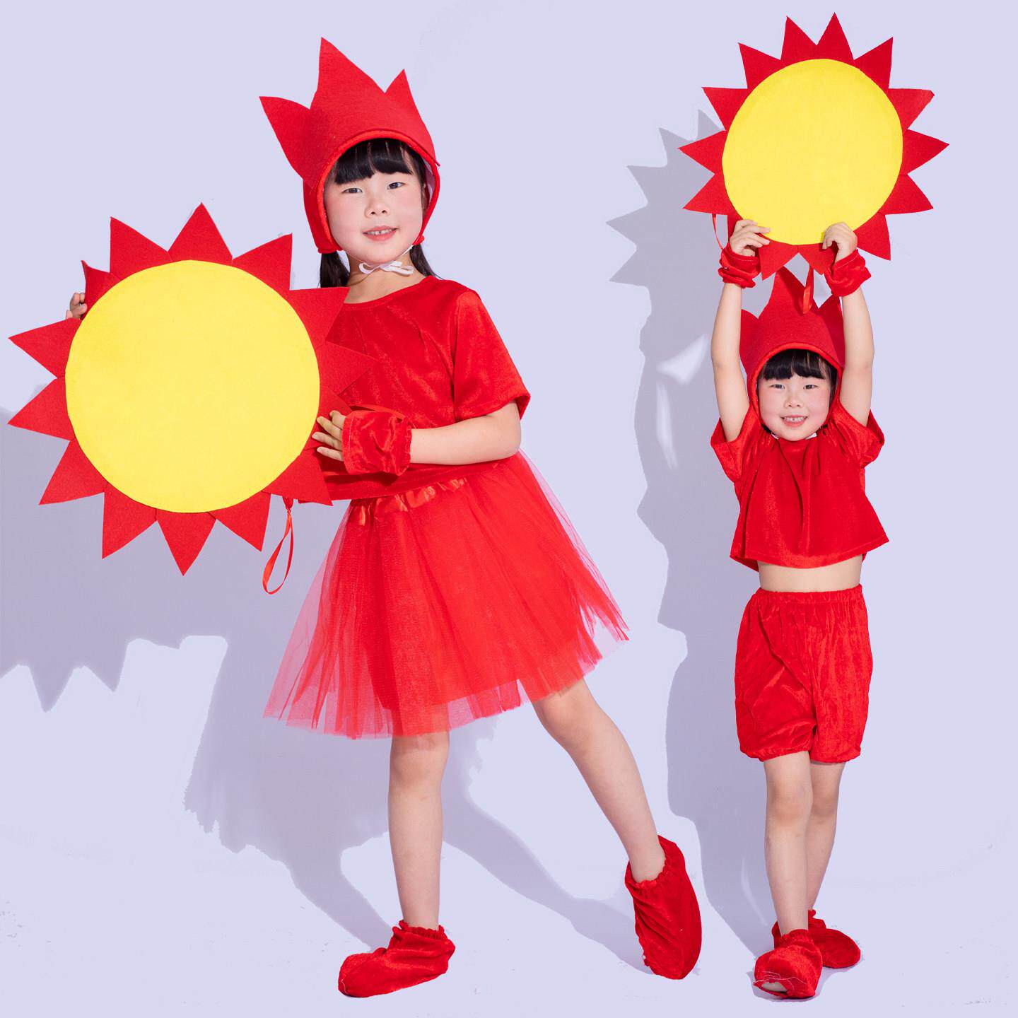 儿童演出服太阳月亮表演服小学生亲子蜥蜴刺猬太阳月亮舞蹈服装