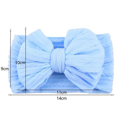 Solid Cable Bow Baby Headband for Child Nylon Layers Headwea