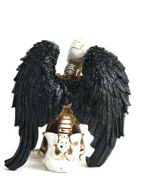 树脂骷髅头万圣节装饰礼品骷颅头天使翅膀头骨万圣节用品