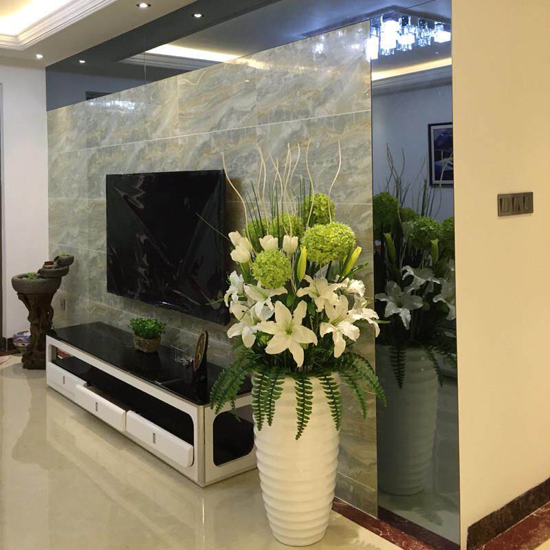 简约现代家居落地大花瓶彷真花艺新中式花瓶摆件客厅插花商场假花