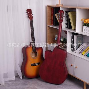 器全椴ABF木乐吉他练习琴原木4色民谣1寸学者新手面单m初usic