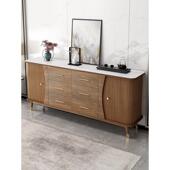 新中式 储1餐边木柜物酒柜一体靠墙实家用厨房碗柜双推拉门物柜置