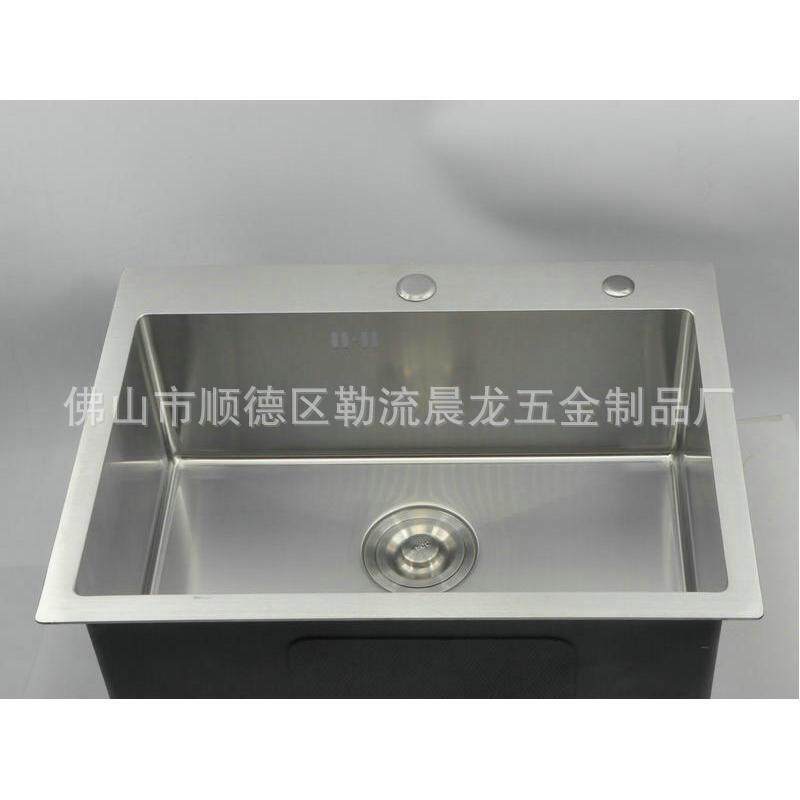 晨龙手工水槽生产 4mm台上厚板单盆6045 居家洗手池