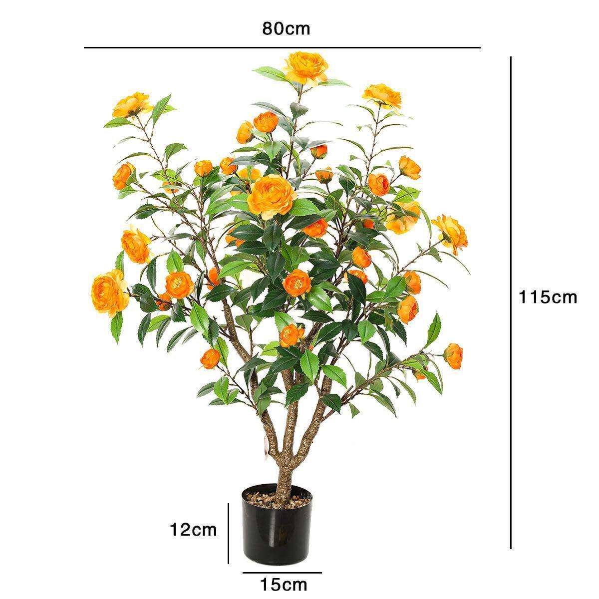 仿真花仿真山茶花盆栽仿真花卉茶花树装饰盆景仿真花山茶花树