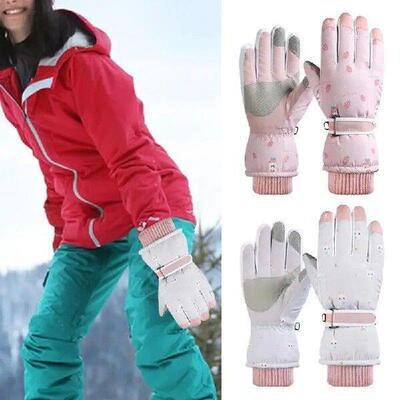 Youth Touchscreen Ski Gloves Waterproof Full-Finger Sports