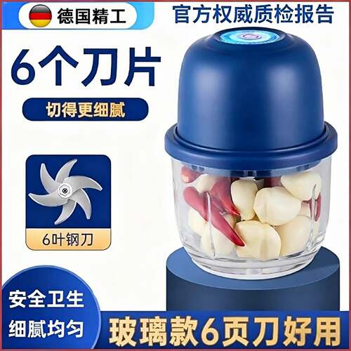 德国工艺蒜泥捣碎神器电动压蒜器小型绞肉机多功能料理机家用小号