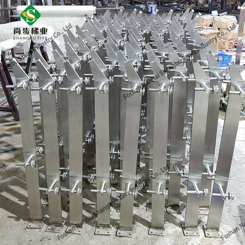 不锈钢304扶手钢化玻璃 护栏杆立柱阳台家用室内外工程简约现代