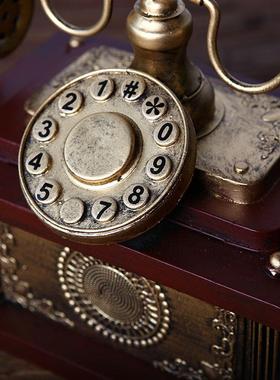 复古电话座机摆件机铁艺手工工艺SDMC6111品古典模型窗影视道具橱