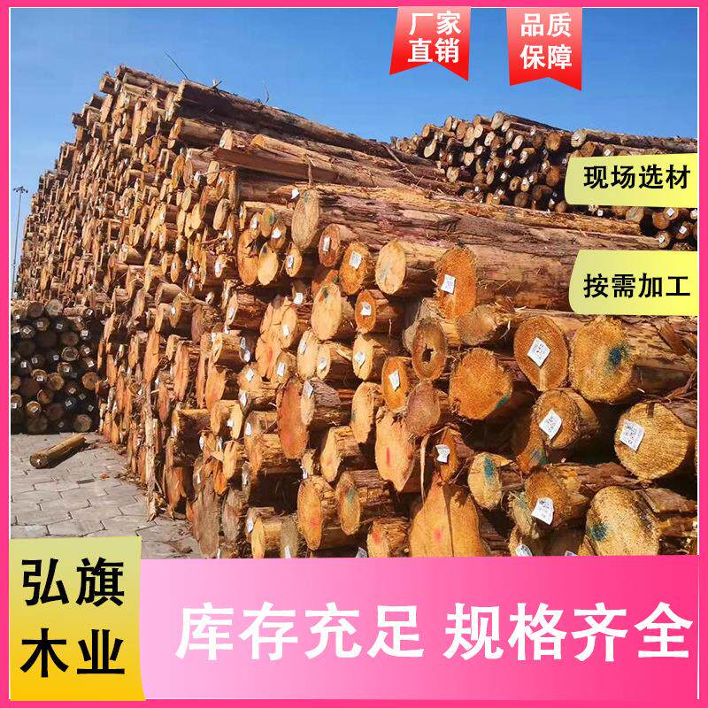 加拿大红雪松原木防腐木古建圆柱红雪松木板材工程木方无节材
