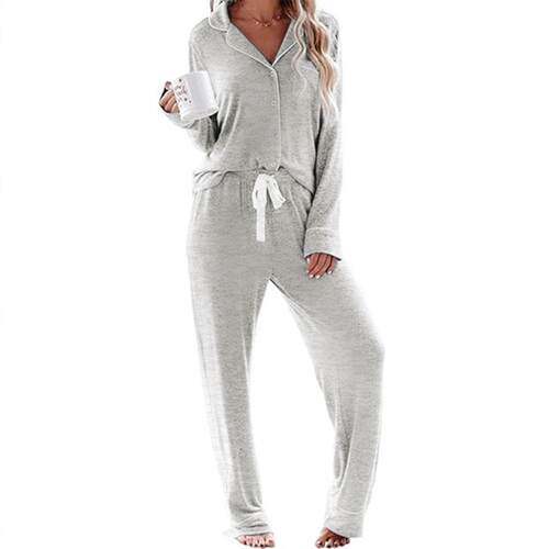 Women's Cozy Cotton-Blend Pajama Set - Long Sleeve