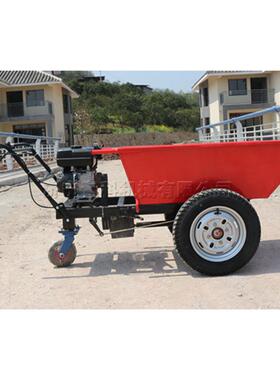 小型推拉短途运输车 工地运料汽油式翻斗车 农用三轮运沙灰斗车