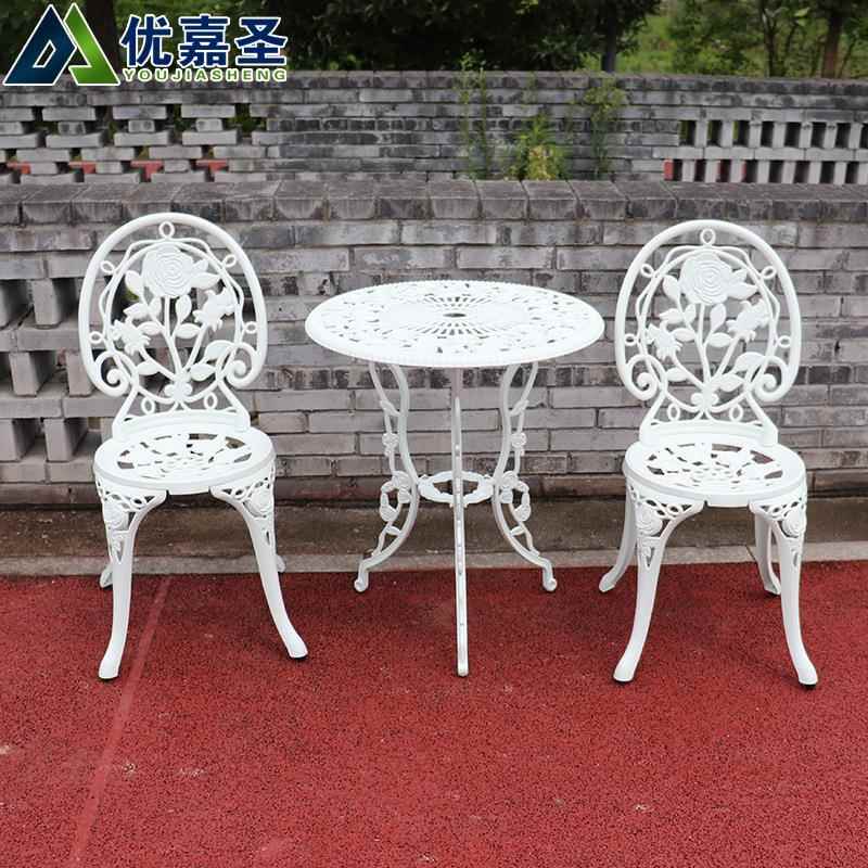 户外阳铸台铝桌椅新玫瑰外组合室花园露铝艺小茶几台三件套庭院花