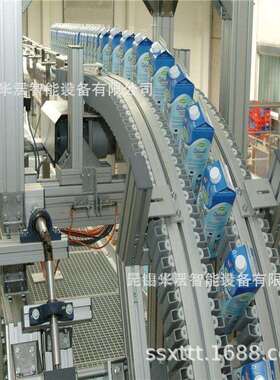 83钢基链夹持输送机C型夹瓶线D型夹箱饮料生产流水线
