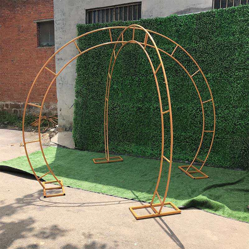 婚庆道具铁艺圆环双管架子舞台背景装饰拱门双杆圆环花门路引摆件